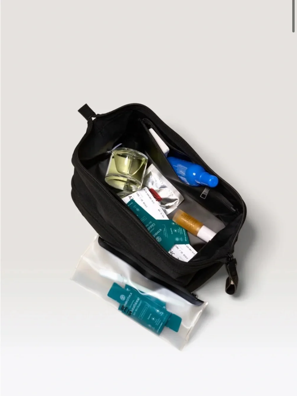 Beis The Dopp Kit in Black with Wrist Strap